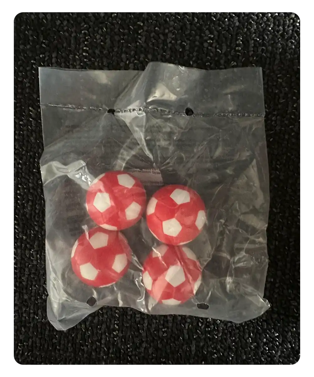 red soccer balls