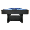 8ft Pool Table (Black Body + Blue Cloth)