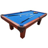 8ft Pool Table (Brown Body + Blue Cloth)