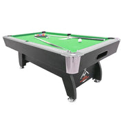 7ft Pool Table With Ball Return System ( black body+green cloth)