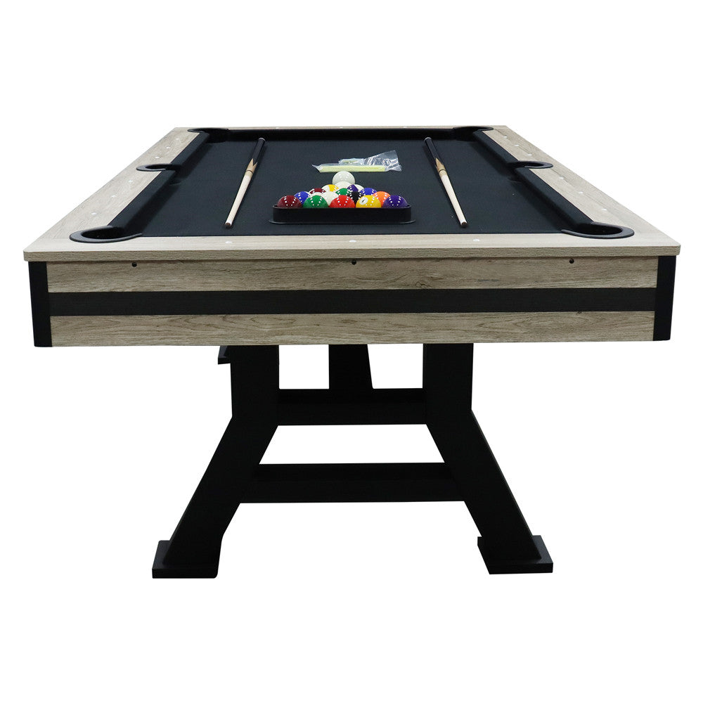 7ft Pool Table – Timber Finish Frame & Black Cloth