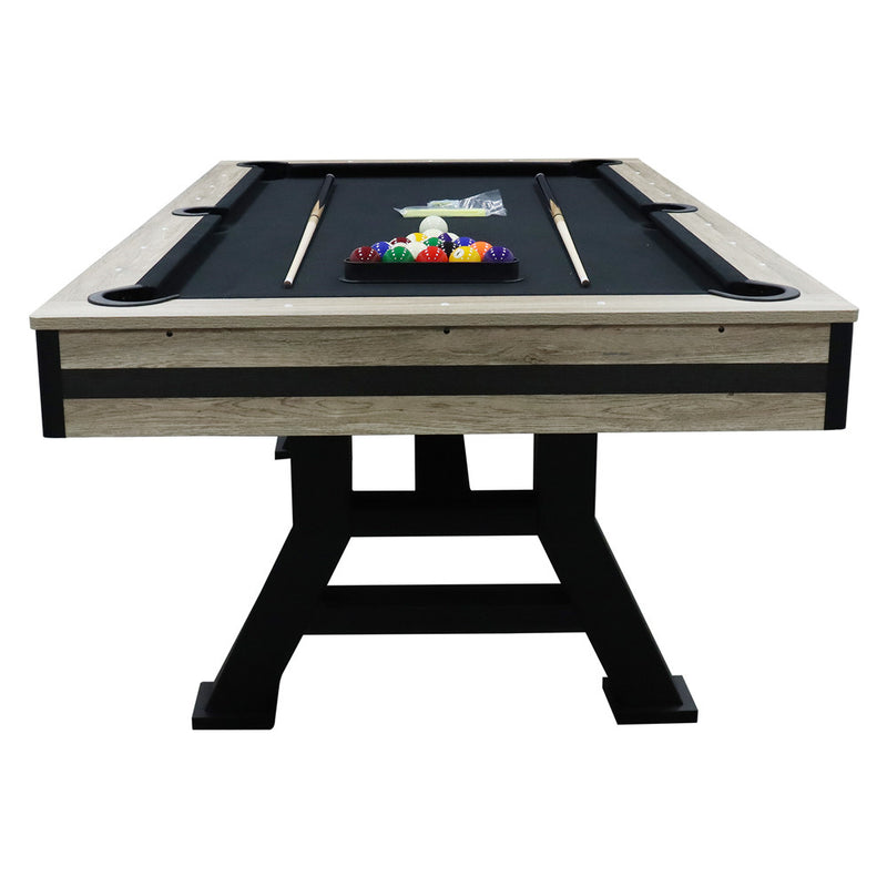 7ft Pool Table – Timber Finish Frame & Black Cloth