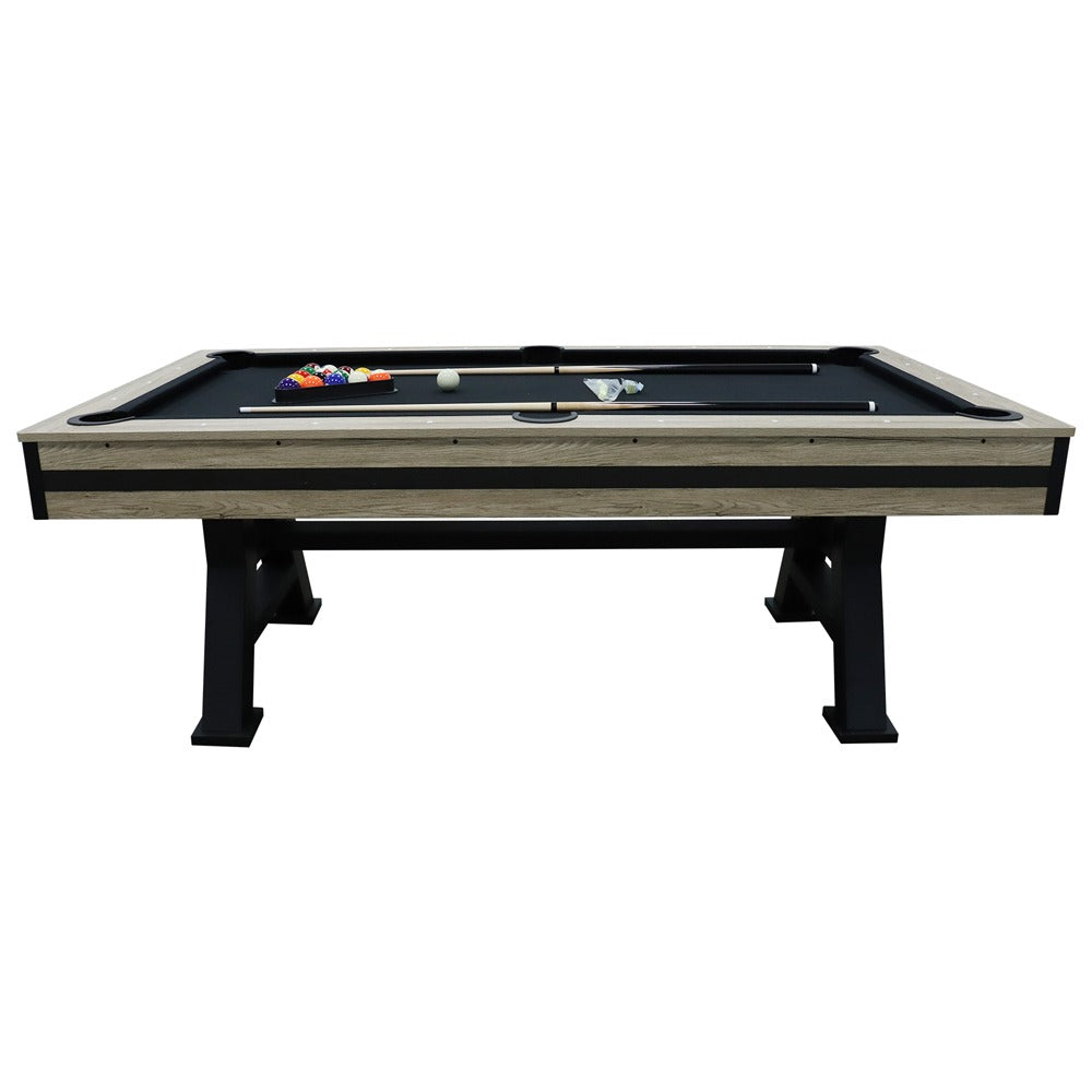 7ft Pool Table – Timber Finish Frame & Black Cloth