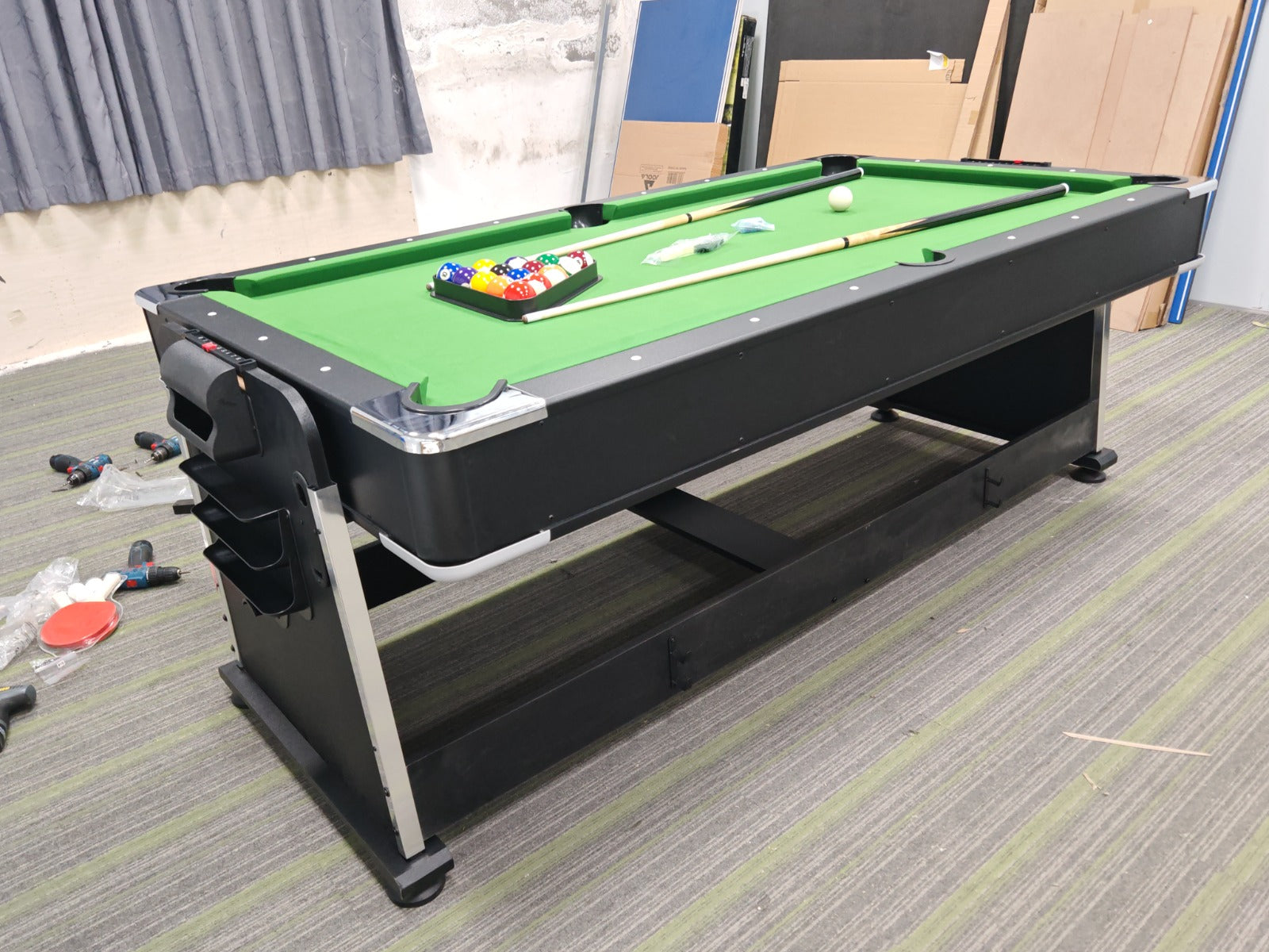 7ft 4-in-1 Game Table Black Green
