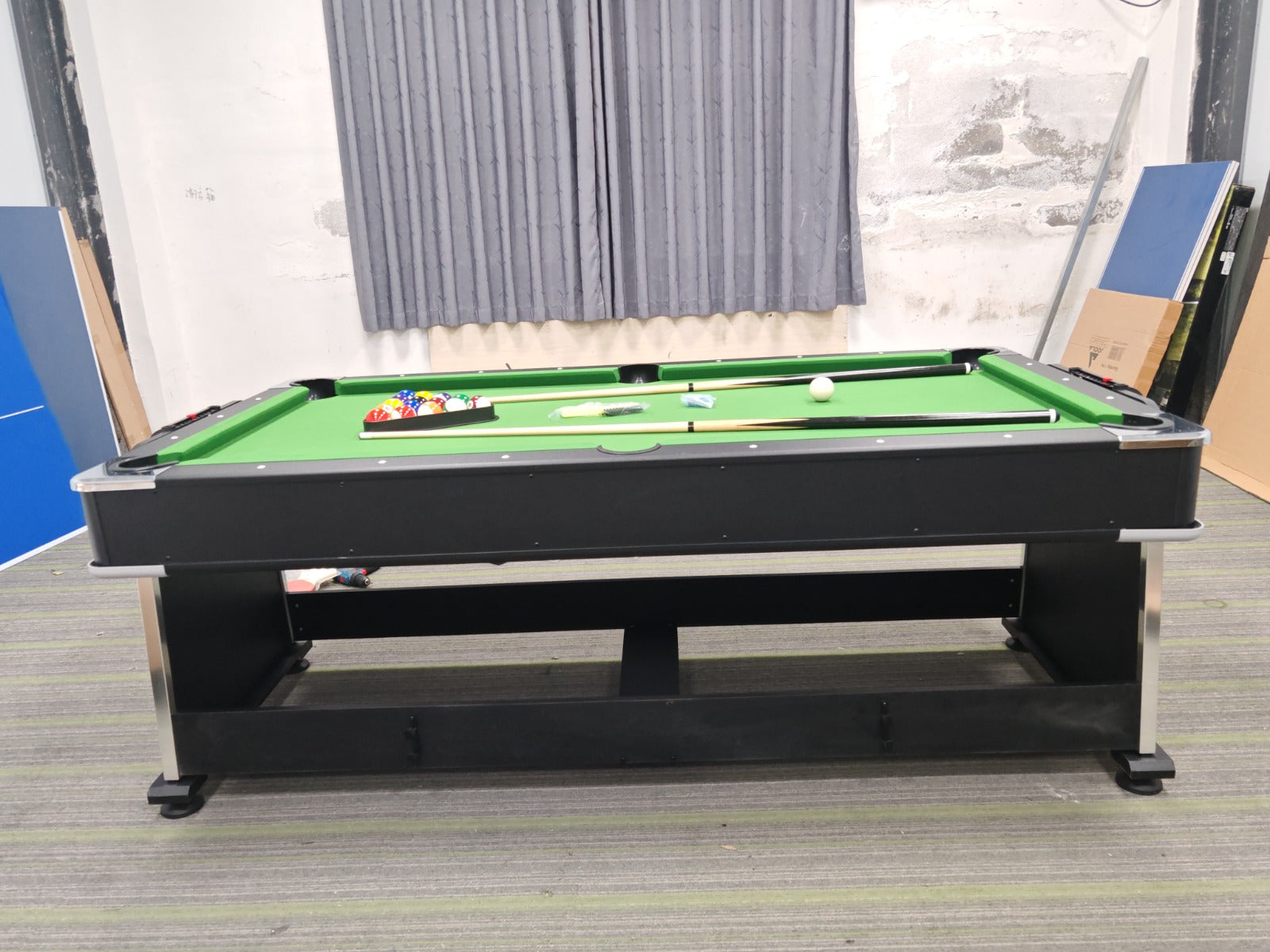 7ft 4-in-1 Game Table Black Green