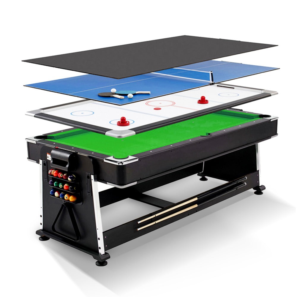 7ft 4-in-1 Game Table Black Green
