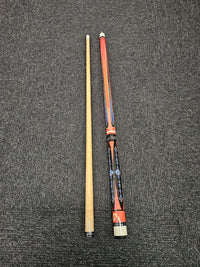 57" Two-Piece Birch Pool Cue Orange 13mm Tip